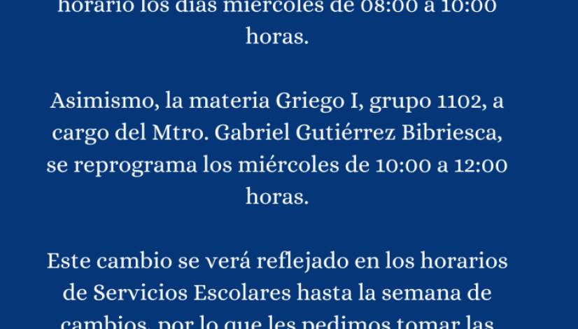 Cambio de horario